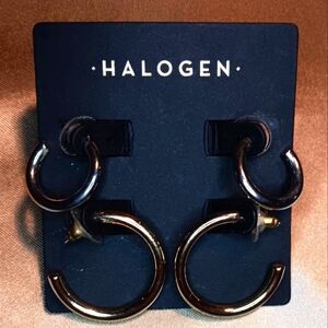 Halogen Silver & Gold Hoop Earrings